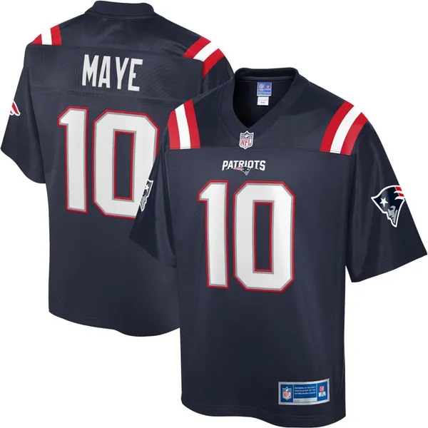 NFL Men's Drake Maye Navy New England Patriots Team Player Jersey