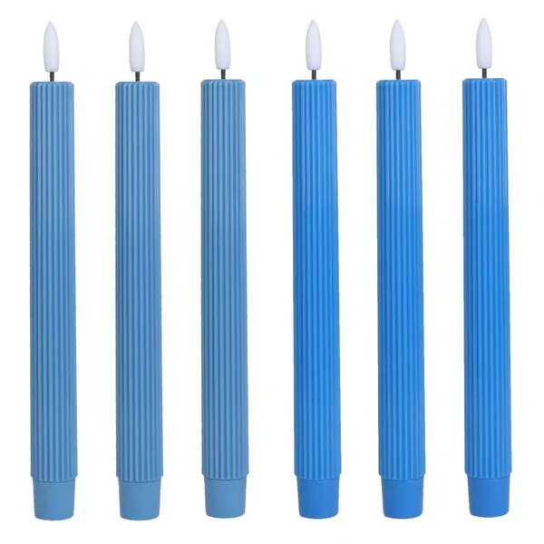 Wholesale 3d Led Skinny Pillar Tapered Candle Flameless Blue Led Taper Candles With Remote photo-2