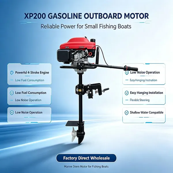 XP200 Gasoline Outboard Motor, Small Fishing Boat Outboard Engine, Marine Stern Motor, Manufacturer Cross‑border Wholesale