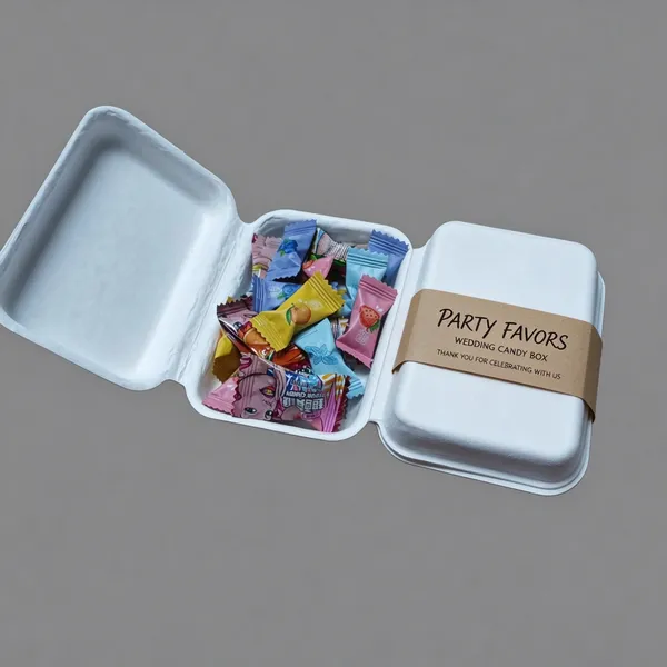 Custom Molded Pulp Confectionery Packaging With Die-Cut Insert and Secure Locking Lid