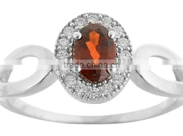 Natural Garnet Stone Fashion 925 Sterling Silver Ring Earring Set photo-2
