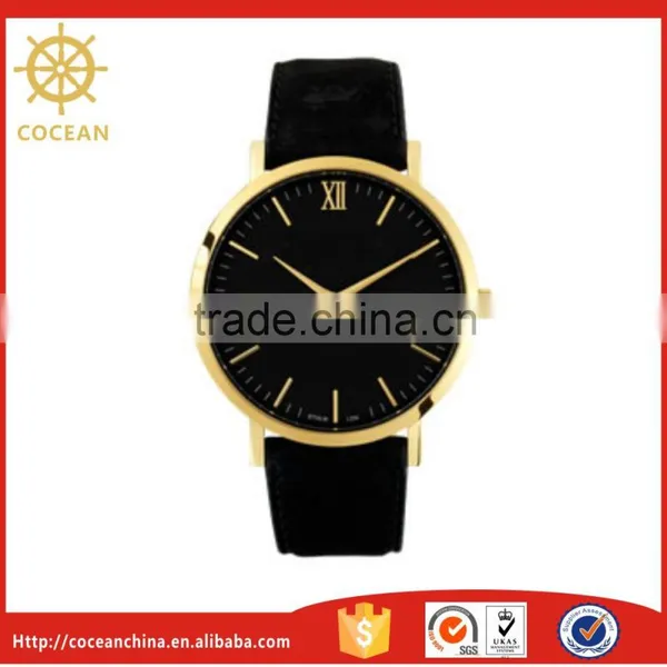 2016 Design Men Oem Japan Movement Quartz Vogue Suede Leather Watch Quality Choice Most Popular