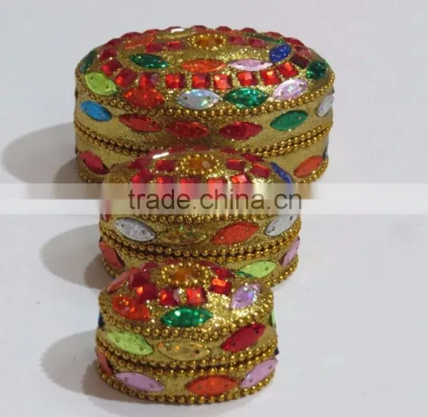 Jeweled Trinket Box Attractive Glitter and Mirror Jewelry Boxes photo-2