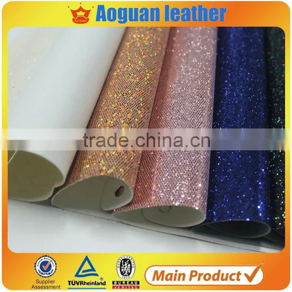 Grid Glitter Leather for Shoes and Decoration Colorful Strip photo-5