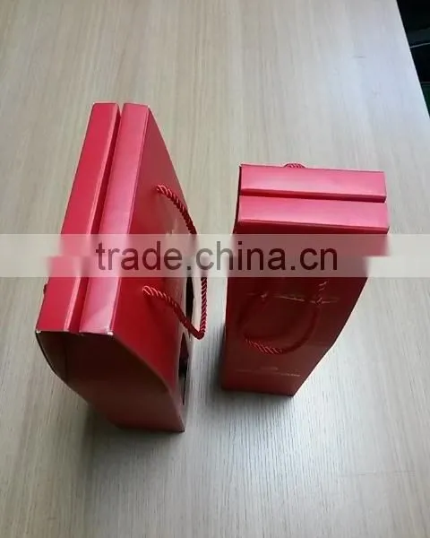 2016Customized Wholesale Elegant Hand Made Wine Paper Box for 2 Bottles photo-4