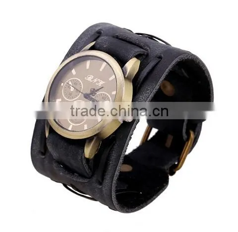 >>< SW16688 HOT SELLING Men Handmade Leather Watch Bracelet/ photo-3