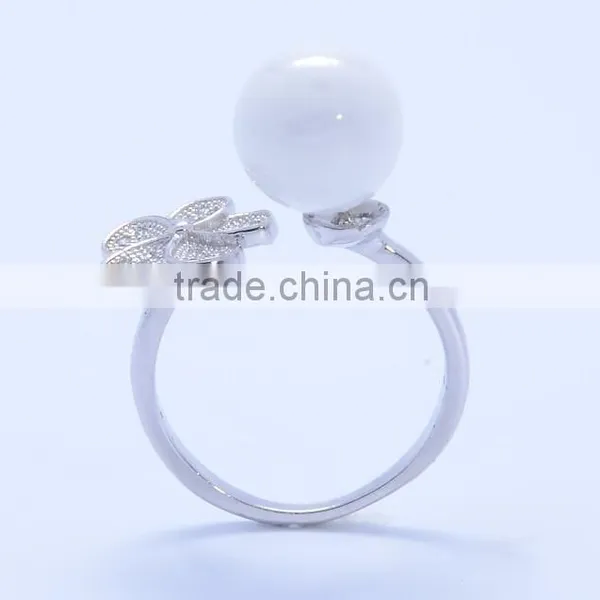 2016 Ceramic Jewellery Attractive Silver 925 Bead Flower Zircon Ring Sizes photo-3