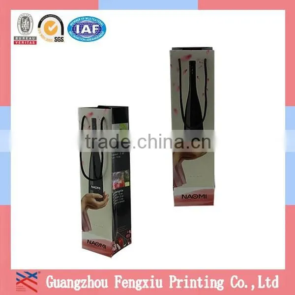 Fashional Design Free Custom Newest Paper Bottle Wine Gift Bag photo-2