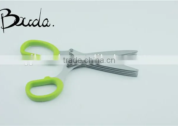 Multifunction 5 Blade Stainless Steel Herb Scissor/ Kitchen Scissors BD-S1622 photo-2