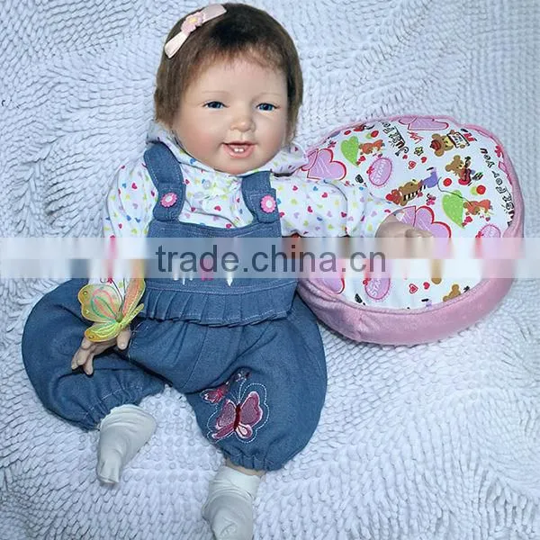Fashion Vinyl Doll 22inches Silicone Lifelike Baby Doll Reborn Baby Doll Supplies