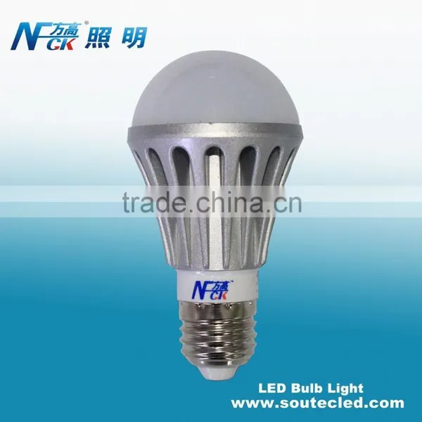 Pure White Color Temperature(CCT) Aluminum Bulb Lamp Body Material Silver E27 5watt 110V 220V AC LED Bulbs