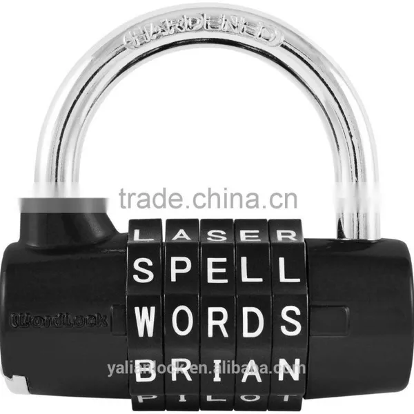 2015 Newest 5-digit Code Number U-shape for Big Luggage Black Color Iron Password Combination Padlock