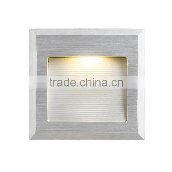 Brushed Silver Square 87*87mm Indoor Led Step Light Wall Lamp 3w photo-2