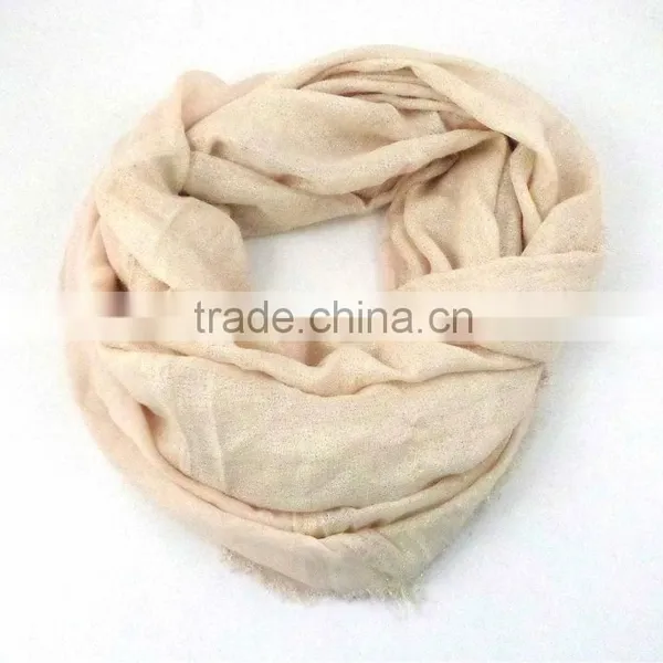 WL-34 Latest Lady Fashion Infinity Pink Lurex Scarf