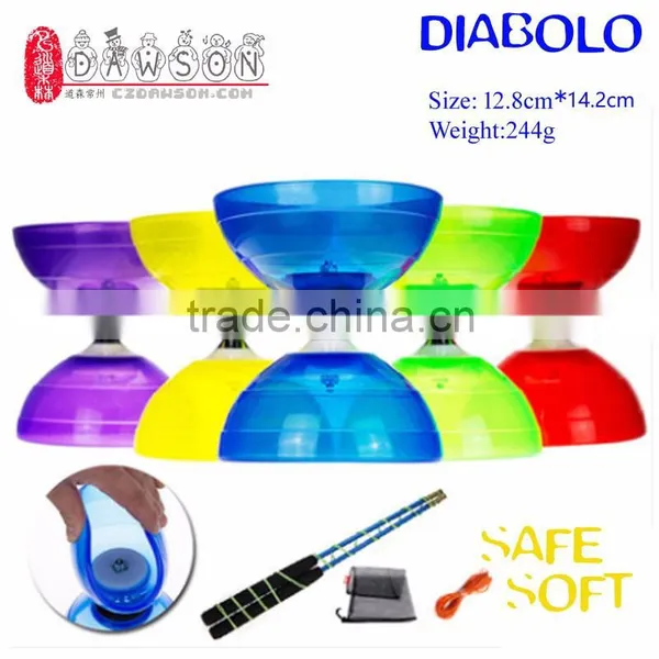 China YOYO Ball Soft Diabolo 1 or 3 Bearing Set Packing Kongzhu (Dia. 128 mm Cup/ Sticks/ String Bag/ Spare String)