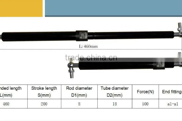Safety Locking Shroud Gas Spring YQ8/18-200-460(a-a)500 photo-6
