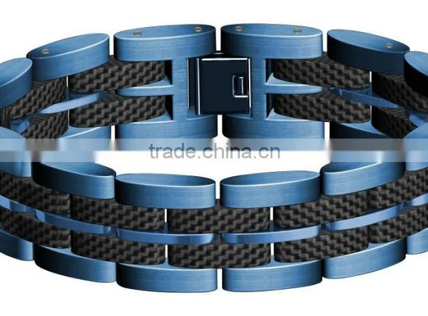 10 mm Wide Blue 316L Stainless Steel Bracelet for Men Most Popular Products Bracelet photo-6