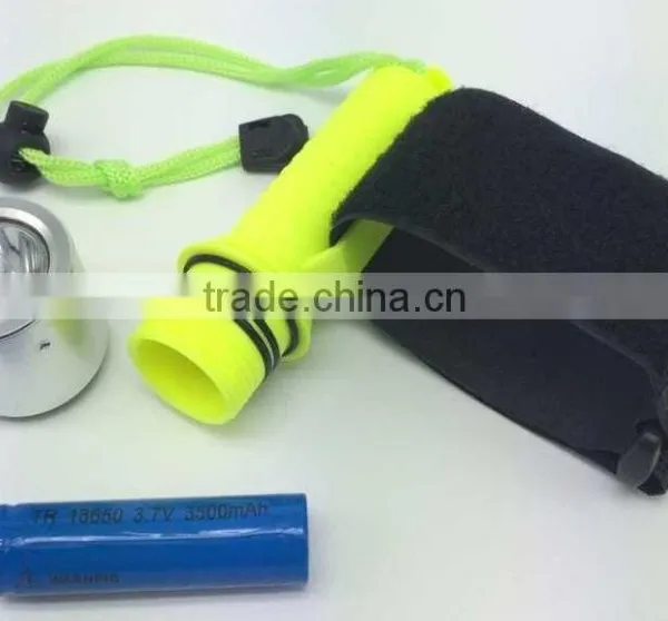18650 3W High Water Proof Performance Diving Flashlight With Cuff and Sling photo-2