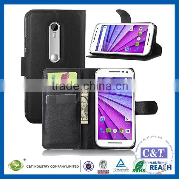 C&T Hot New Products Book Style Leather Flip Case for Moto Droid Turbo 2 photo-2