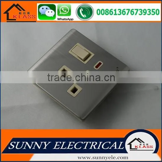 KB5 Modern British Standard Type Electric Wall Stainless Steel Switched and Socket With CE Certification photo-3