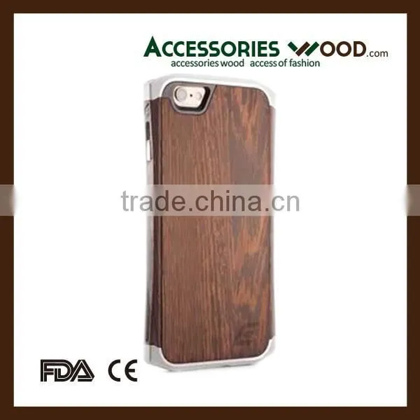 New Design Metal Bumper Case+wood Mobile Phone Case for Phone 6 photo-5