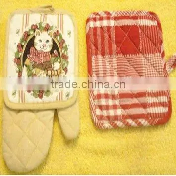 100% Cotton Oven Mit and Pot Holder
