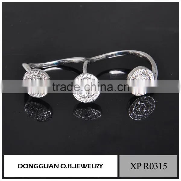 Popular 925 Sterling Silver Ring Wedding Adjustable Ring Plated White Gold photo-2