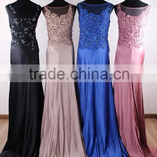 Sleeveless Beaded Embroidered Back See Through Spandex Cotton Pink Formal Evening Dresses Online photo-5