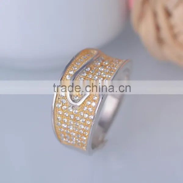 925 Sterling Silver Ring Gold s Letter Micro Zircon Ring for Men photo-3
