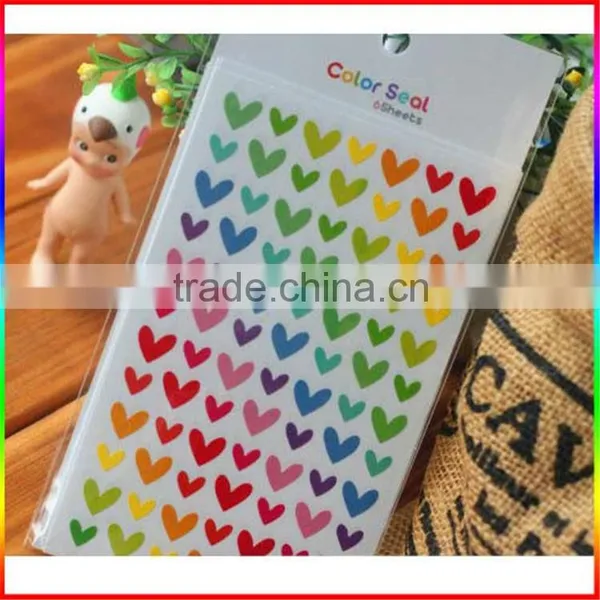 Heart/round Dot/star Deisgns Colorful Paper Stickers photo-2