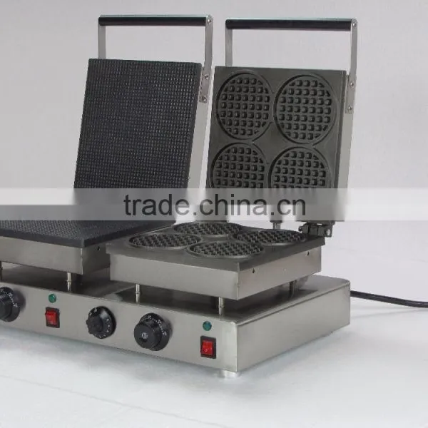 Double Head 220v Commercial Electric Rectangle Cone Waffle Baker _round Waffle Maker photo-5