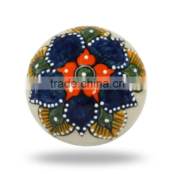 Ceramic Tomato With Yellow Flower Print Knob photo-4
