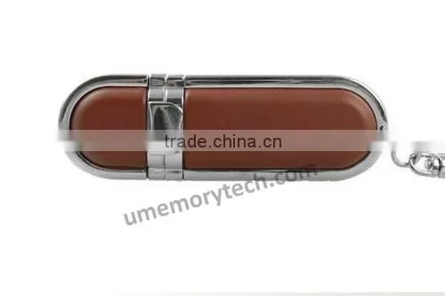 Leather Material Commercial Memory Stick 32GB 64GB Key Chain Pendrive photo-3