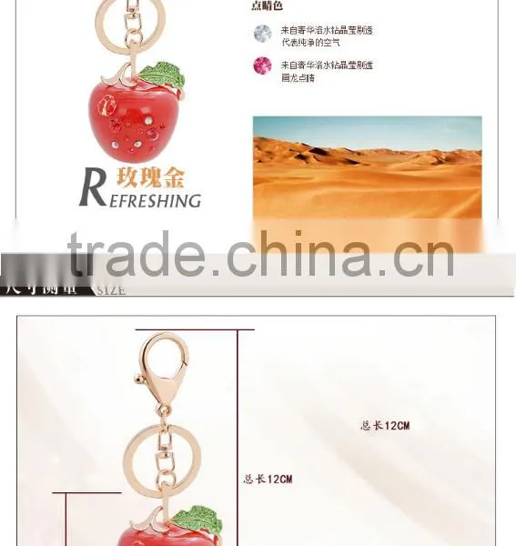 Colorful Crystal Rhinestone Accessories 3D APPLE Shape Key Chains and Key Rings photo-5