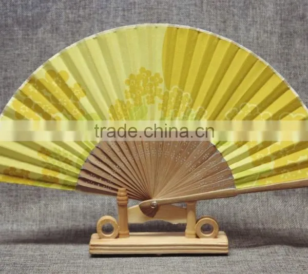 Promotional Cotton Cloth Japanese Hand Fan Bamboo Fan Customized
