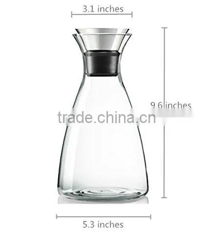 Glass Drip-free Carafe With Stainless Steel Silicone Flip-top Lid, Hot and Cold Water Pitcher, Tea/Coffee Maker photo-5