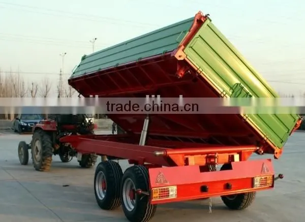 Tractor Hydraulic Farm Tandem Tippping Trailer, Tipping Wagon, Dump Trailer, Dump Wagon 7 Ton, Rear and Side Tipping photo-4