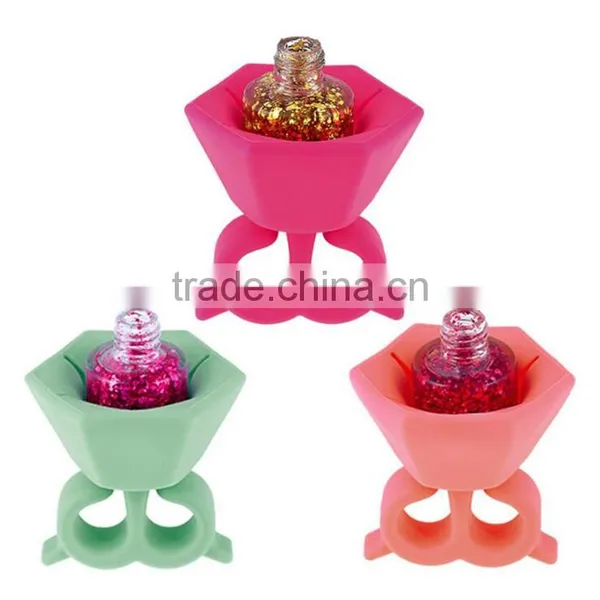Silicone Wearable Nail Polish Bottle Holder Multifunction Varnish Display Stand Holder photo-5