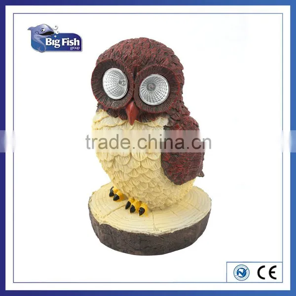 Solar Powered Animal Barn Owl Shaped Light Polyresin Garden Light