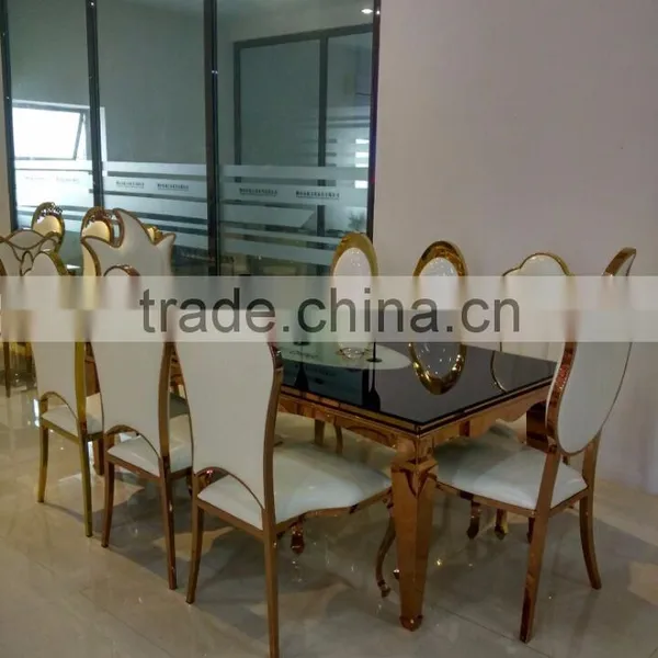 Big Size Rectangle Metal Frame Glass Wedding Table/party Table photo-2