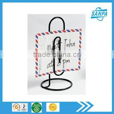 High Quality Modern Office Metal Wire Paperclip Note Holder/Note Stand