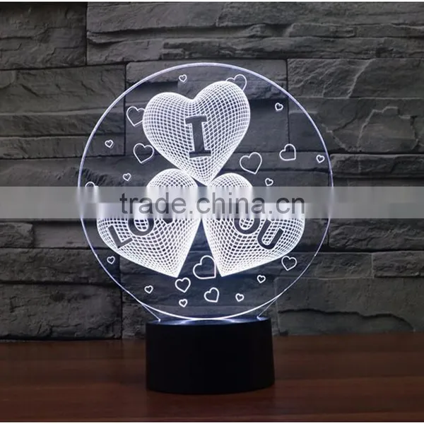 Colorful Bedside Creative Night Light Electric Acrylic Lamp Led Love photo-4