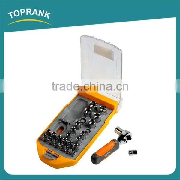 25pcs Dual Side Ratchet and Socket Set, Small Ratchet Spanner Set photo-3
