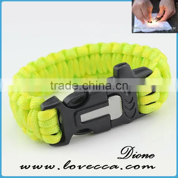 Outdoor Survival Logo Engraved Paracord Bracelet With Fire Starter Buckle photo-3
