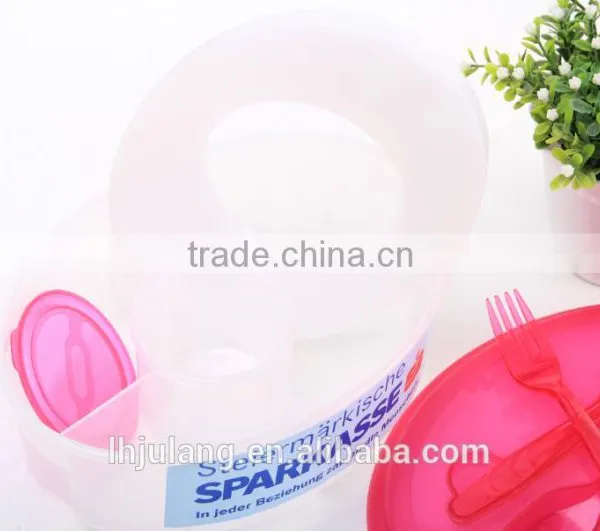 BPA-FREE Plastic Salad Lunch Box Set With Ice Pack Dressing/Food Grade Plastic Lunch Box Set With Fork photo-5