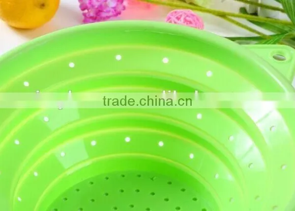 Silicone Folding Kitchenware Colander With Handle photo-3