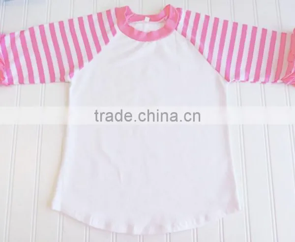 Cheap Blank Icing Ruffle Shirt Toddler Girls Football Team School Spirit Kids Baseball Tee Plain T-Shirt Halloween Ruffle Raglan photo-5