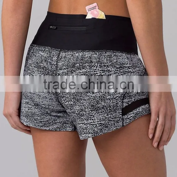 MGOO Popular Latest Design Women Shorts Elastic Waist Running Wear Sport Pants With Streamlined Pocket photo-2