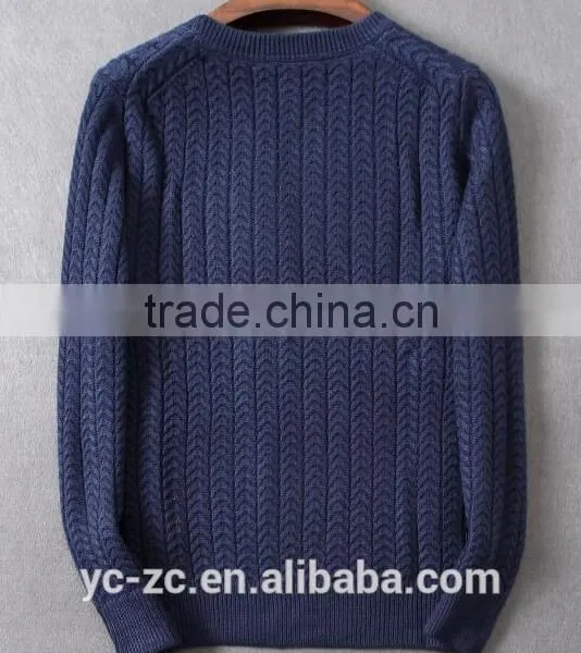Deep Blue Pullover Crocheted Sweater for Man photo-2