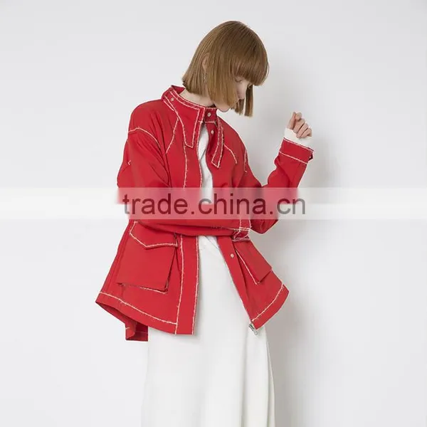 High Quality Latest Design Custom Design Red Jacket Women photo-2